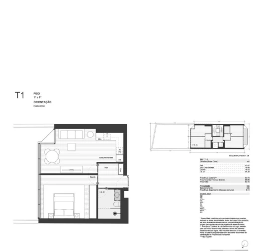 Apartamento T1 para Venda em Matosinhos e Leça da Palmeira Planta 1