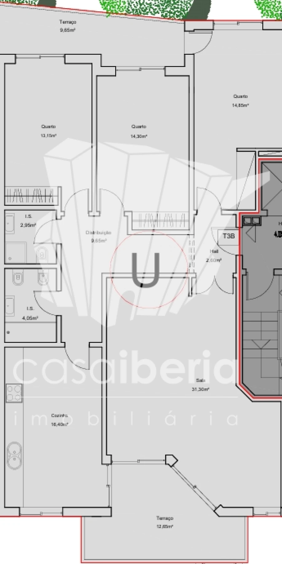 Apartamento T3 para Venda em Quelfes Planta 1