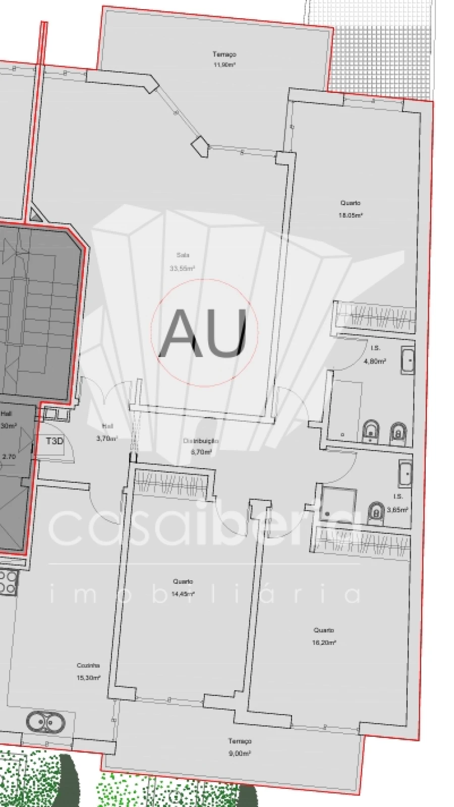 Apartamento T3 para Venda em Quelfes Planta 1