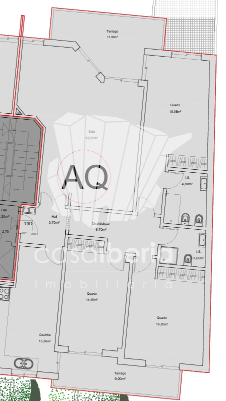 Apartamento T3 para Venda em Quelfes Planta 1