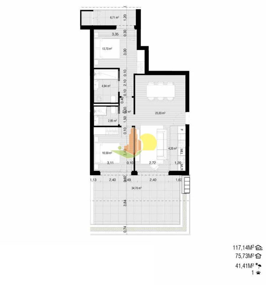 Apartamento T3 para Venda em Buarcos Planta 1