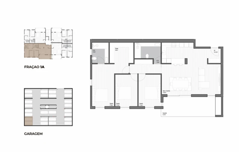 Apartamento T3 para Venda em Poiares (Santo Andre) Planta 2