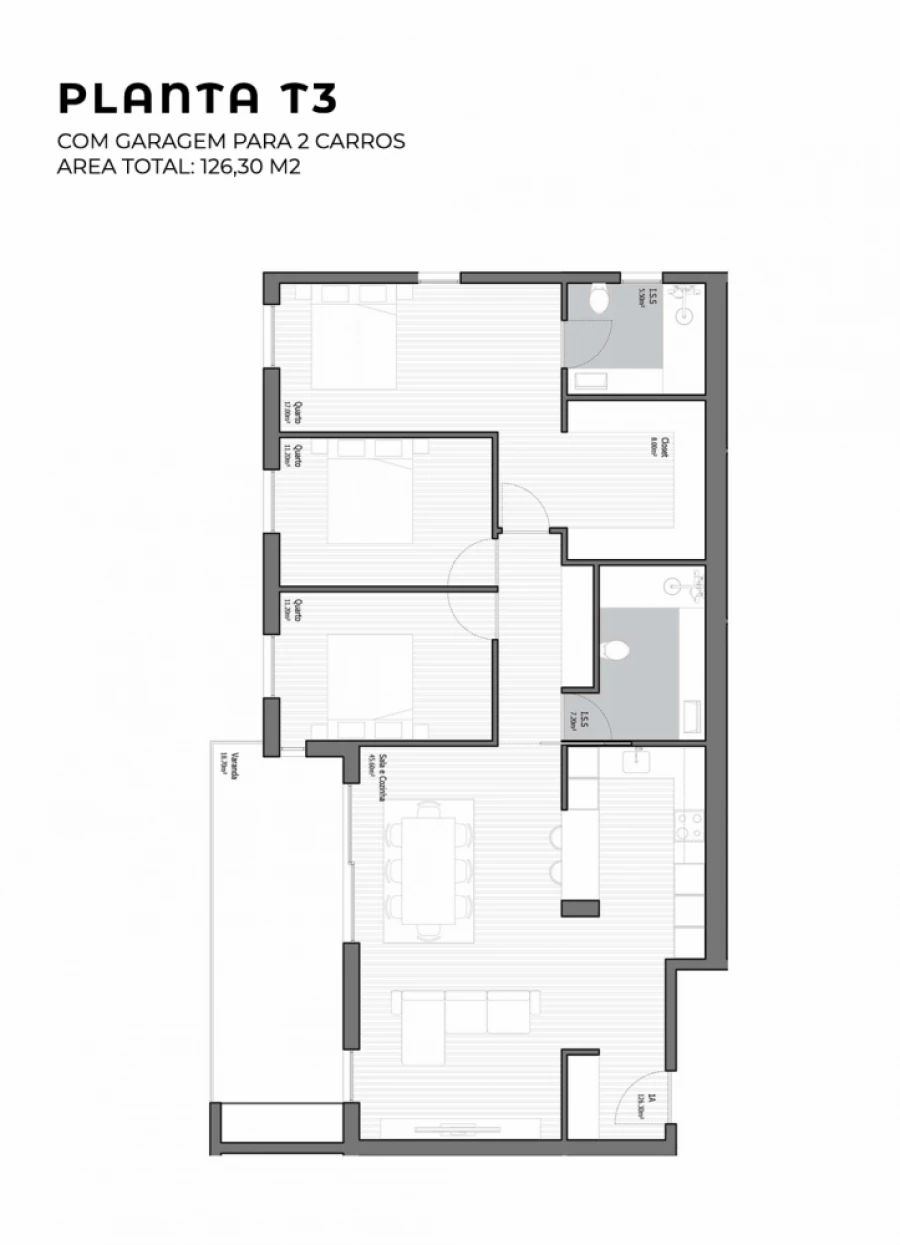 Apartamento T3 para Venda em Poiares (Santo Andre) Planta 4
