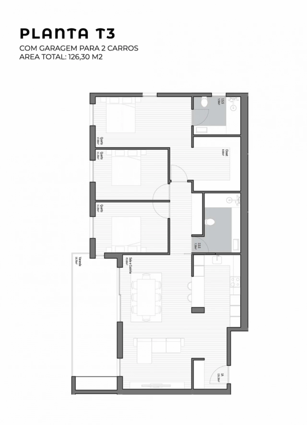 Apartamento T3 para Venda em Poiares (Santo Andre) Planta 4