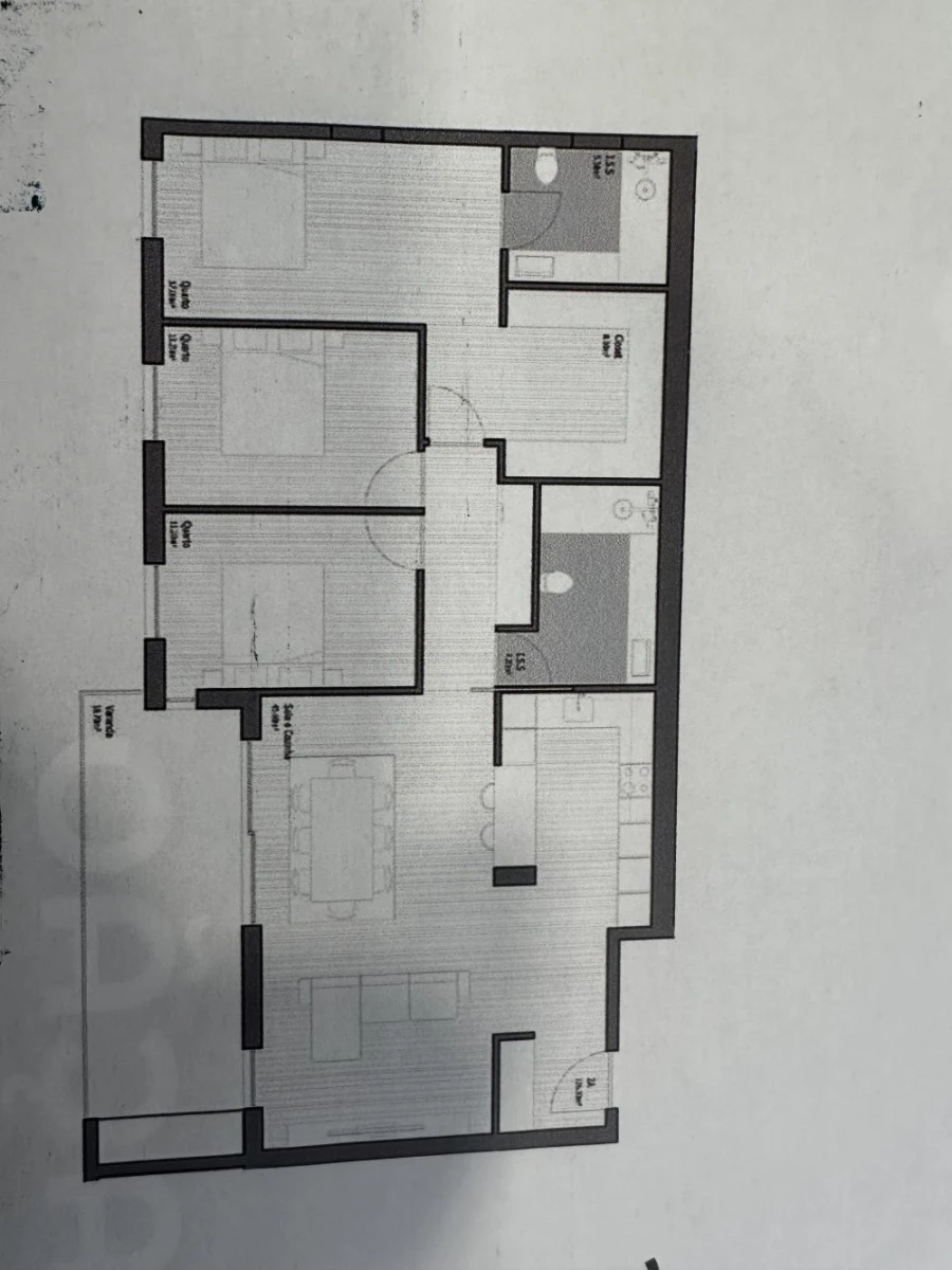 Apartamento T3 para Venda em Poiares (Santo Andre) Planta 1