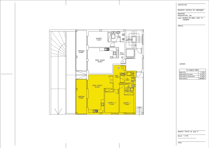 Apartamento T2 para Venda em Santo Antonio dos Olivais Planta 1