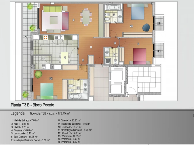 Apartamento T3 para Venda em São Martinho Planta 1