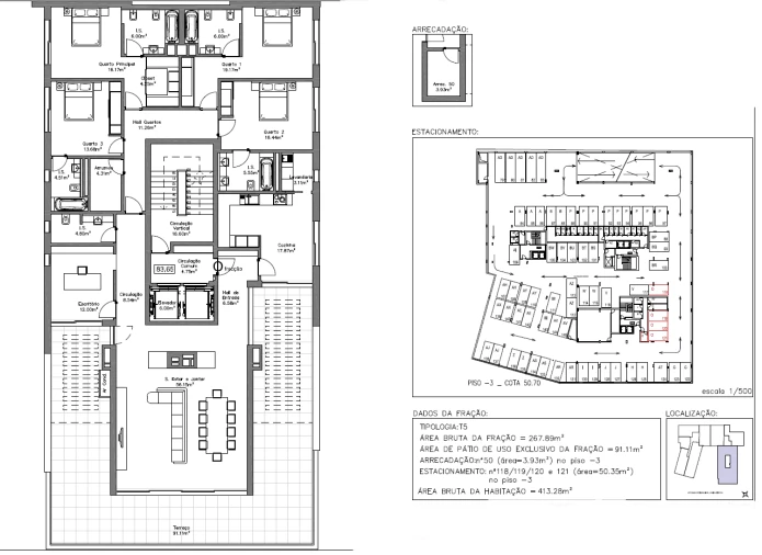 Apartamento T5 para Venda em São Martinho Planta 1