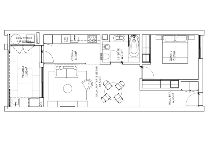 Apartamento T1 para Venda em São Martinho Planta 1