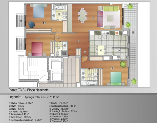 Apartamento T3 para Venda em São Martinho Planta 1