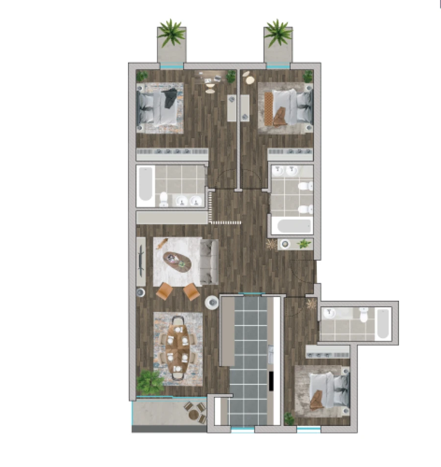 Apartamento T3 para Venda em Glória e Vera Cruz Planta 1