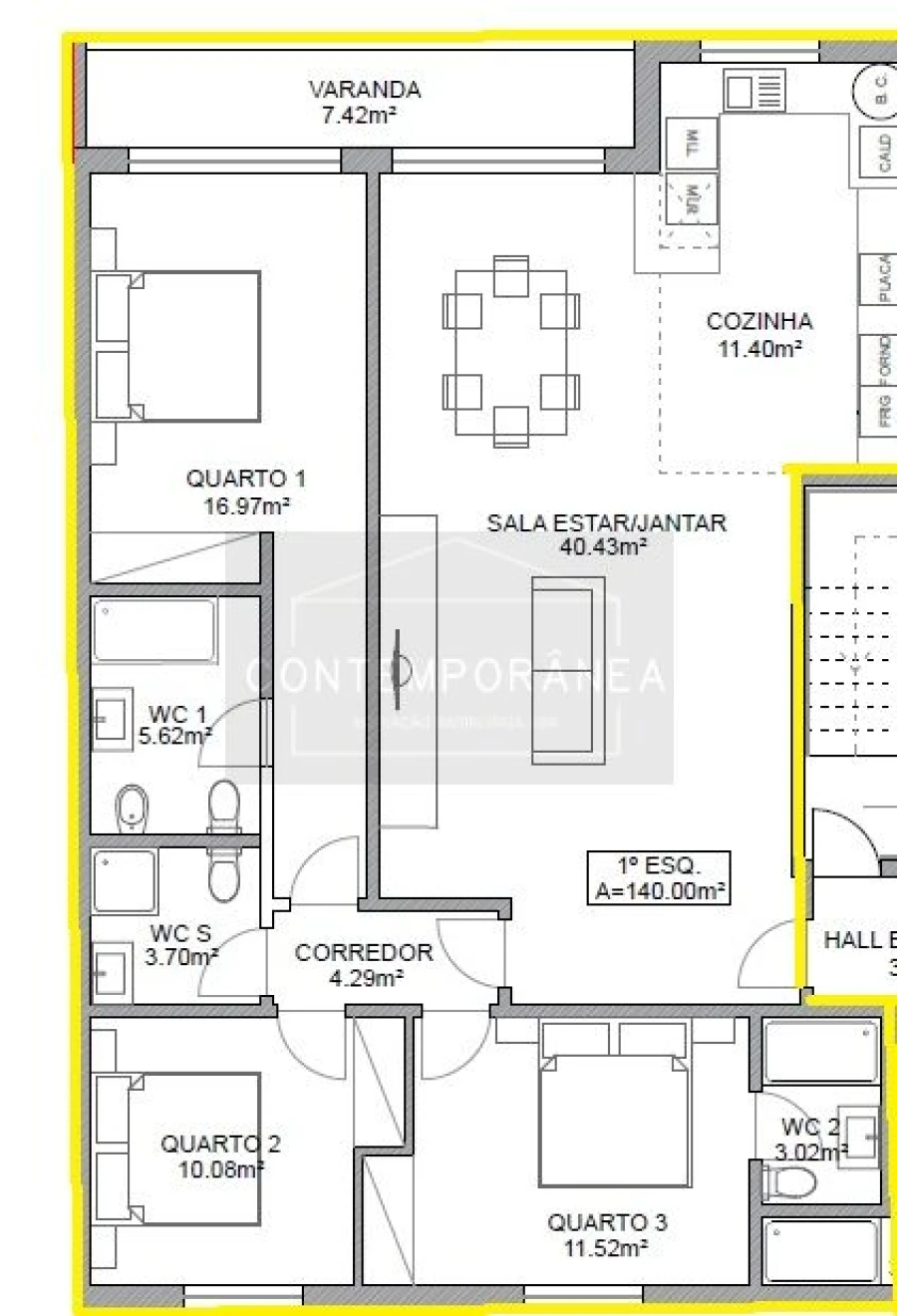 Apartamento T3 para Venda em Mirandela