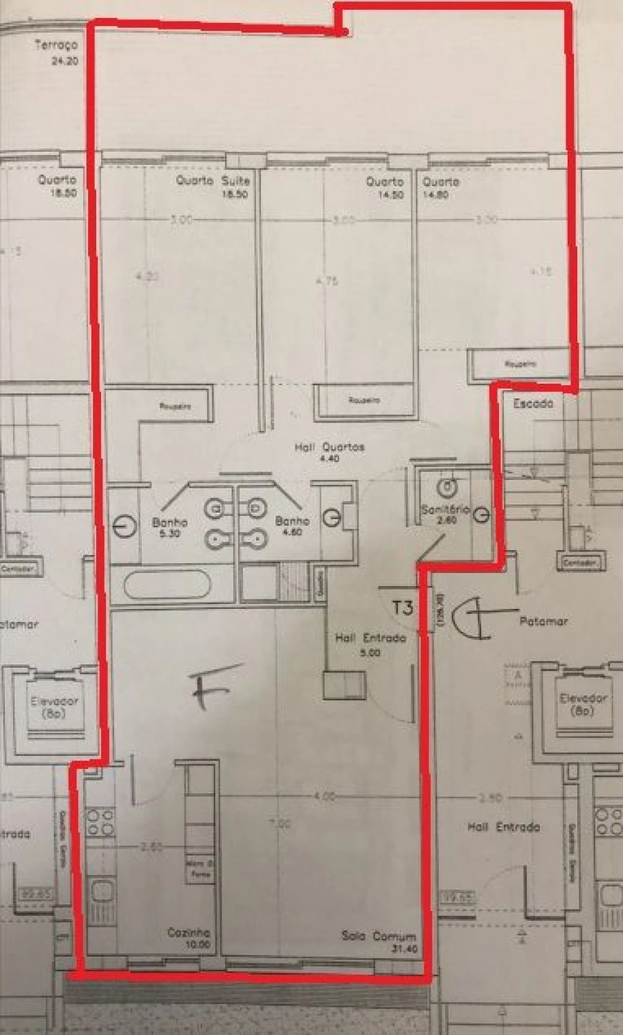 Apartamento T3 para Venda em Canidelo Planta 1