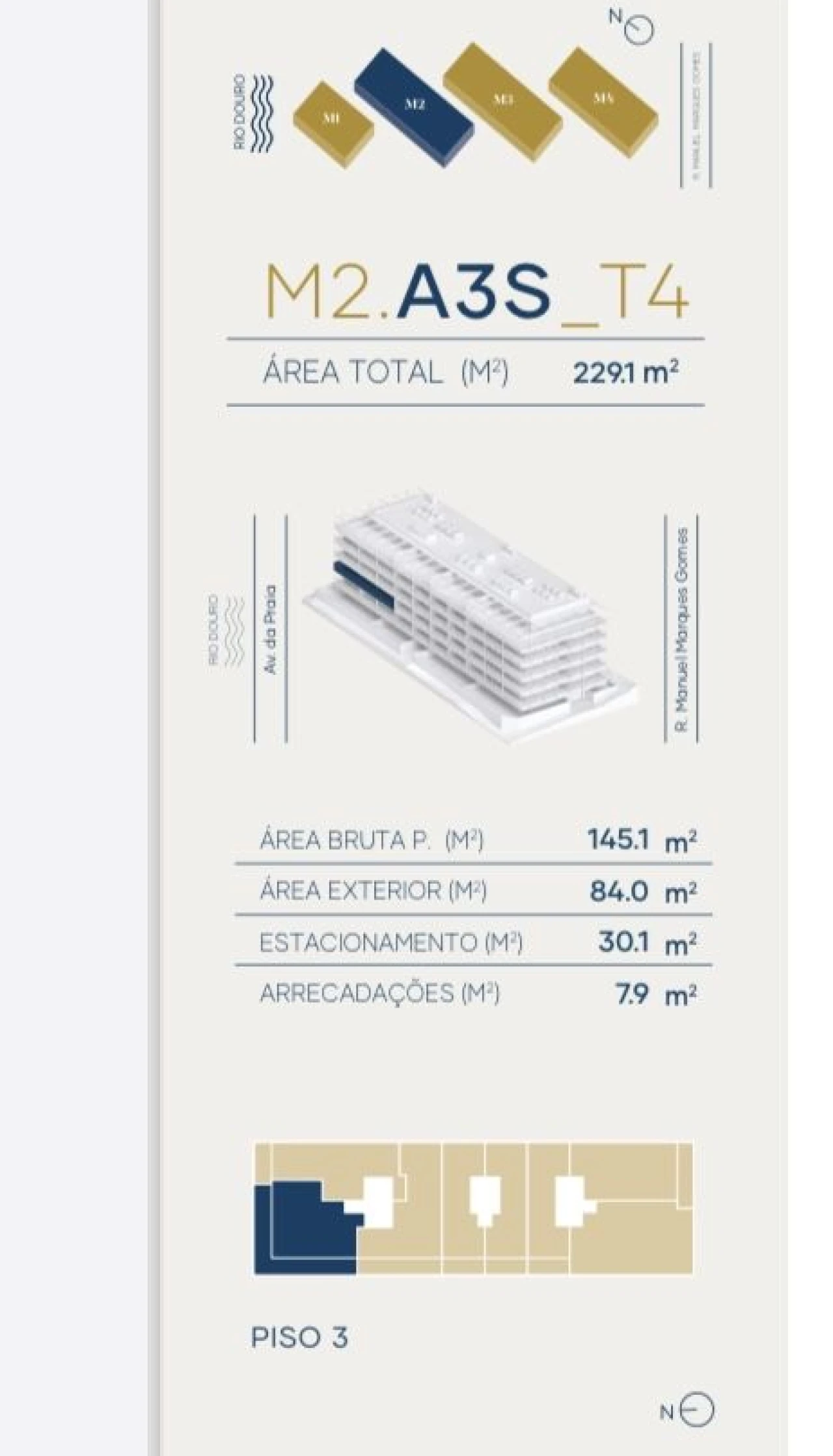 Apartamento T4 para Venda em Canidelo Planta 2