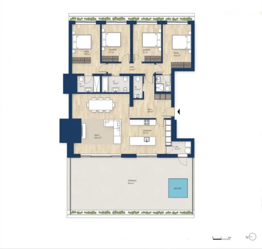 Apartamento T4 para Venda em Canidelo Planta 1
