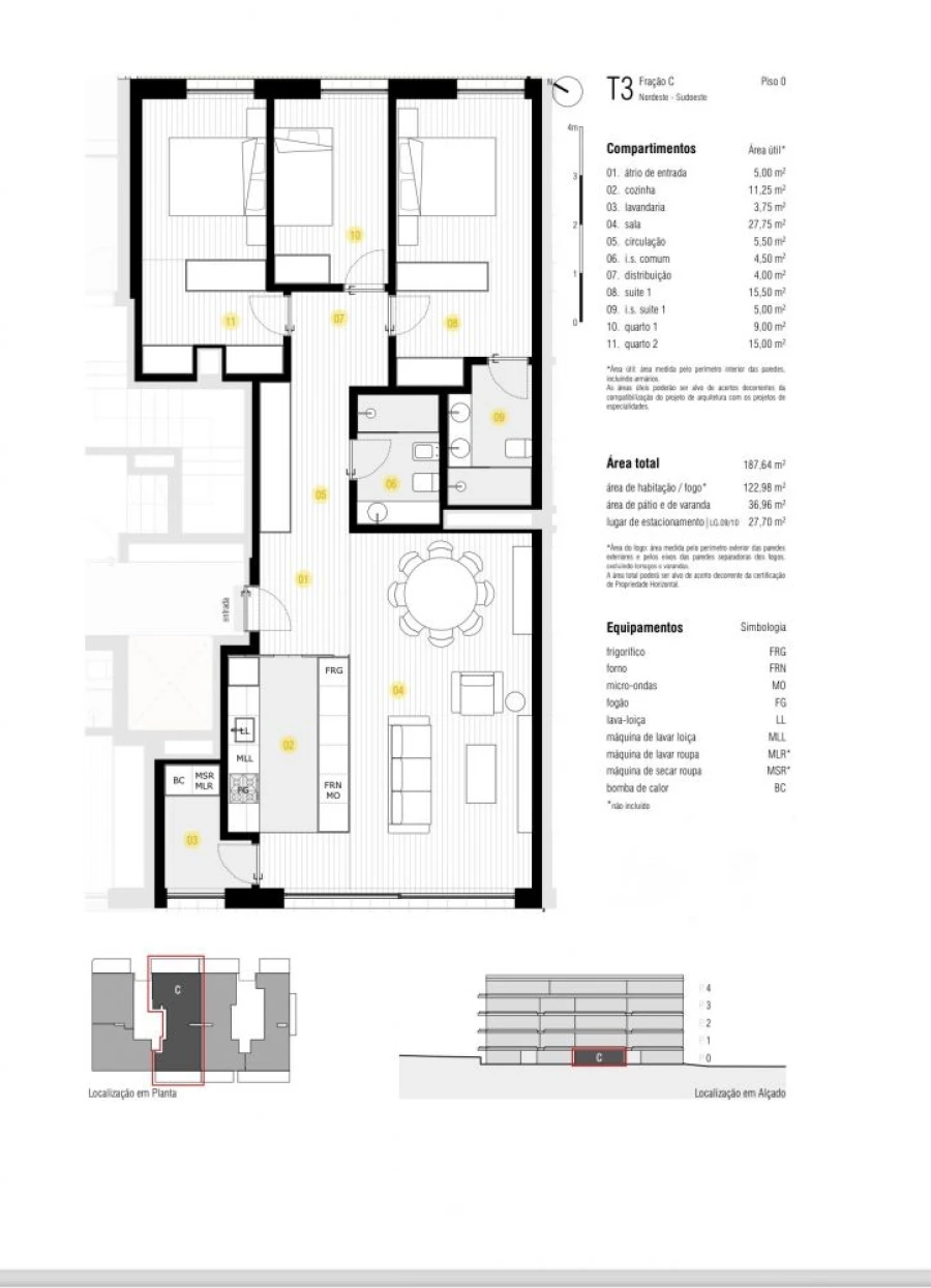 Apartamento T2 para Venda em Canidelo Planta 1