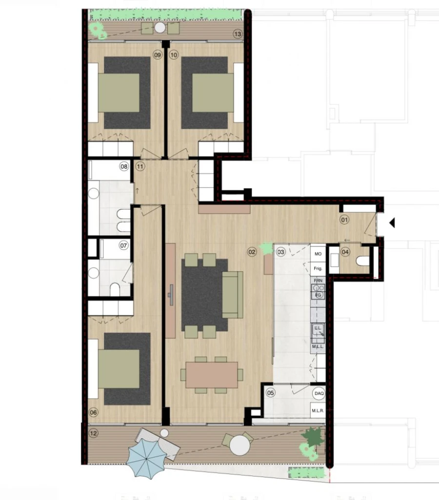 Apartamento T3 para Venda em Matosinhos e Leça da Palmeira Planta 1