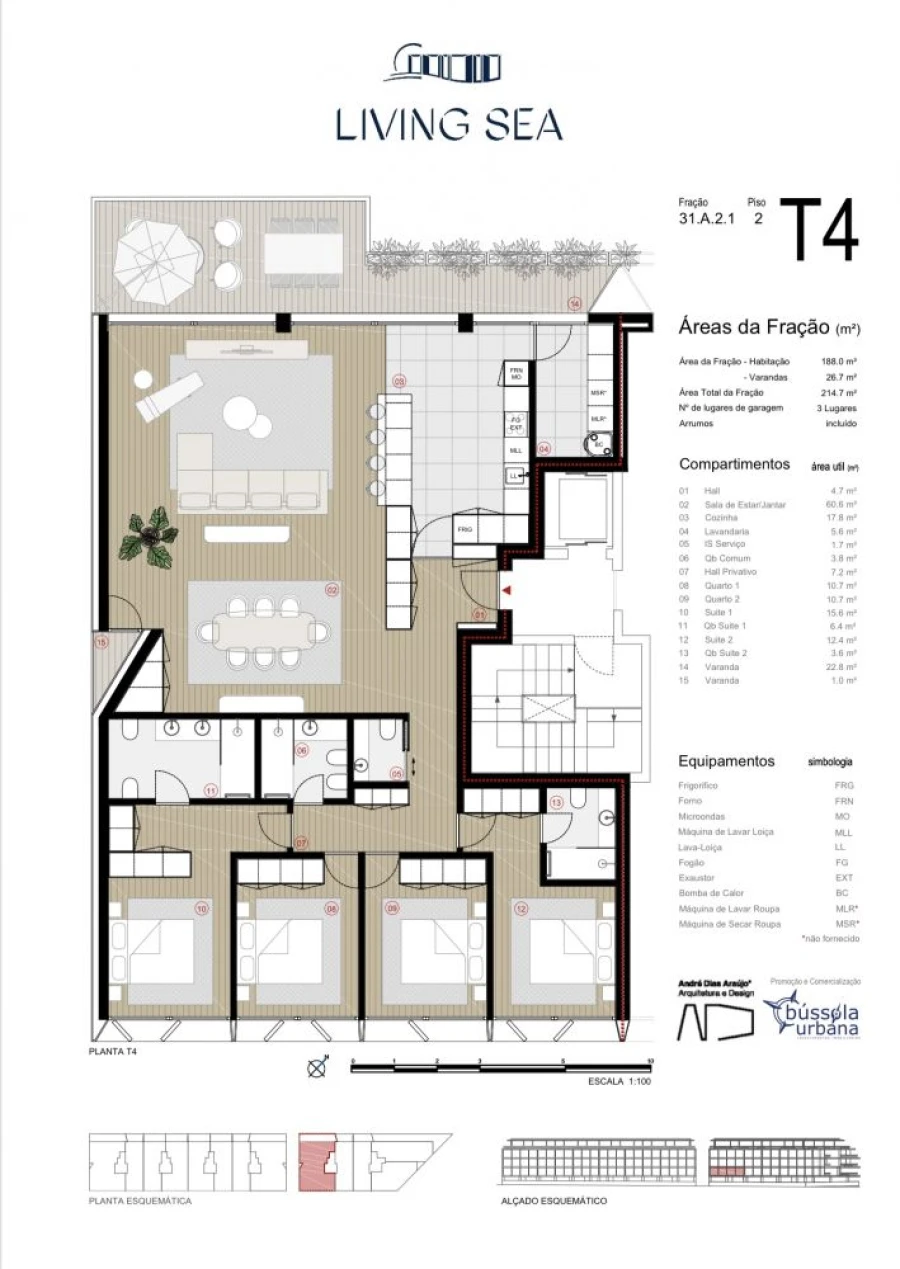 Apartamento T4 para Venda em Canidelo Planta 1