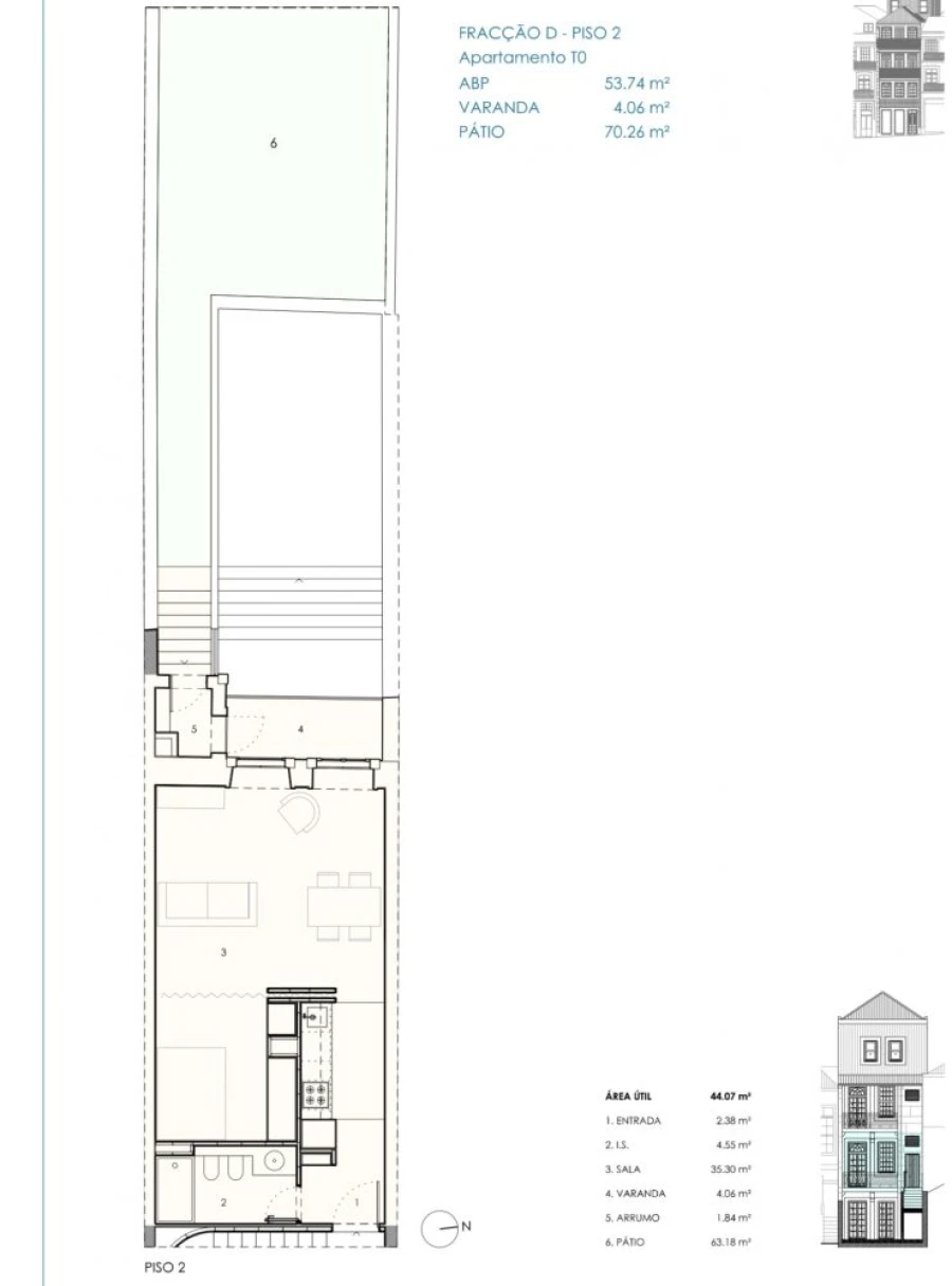 Apartamento T0 para Venda em Cedofeita, Santo Ildefonso, Sé, Miragaia, São Nicolau e Vitória Planta 1
