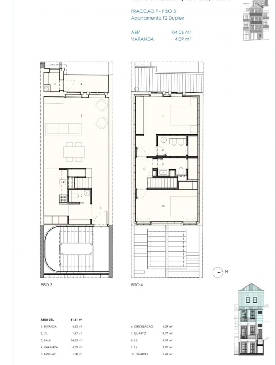 Apartamento T2 para Venda em Cedofeita, Santo Ildefonso, Sé, Miragaia, São Nicolau e Vitória Planta 1