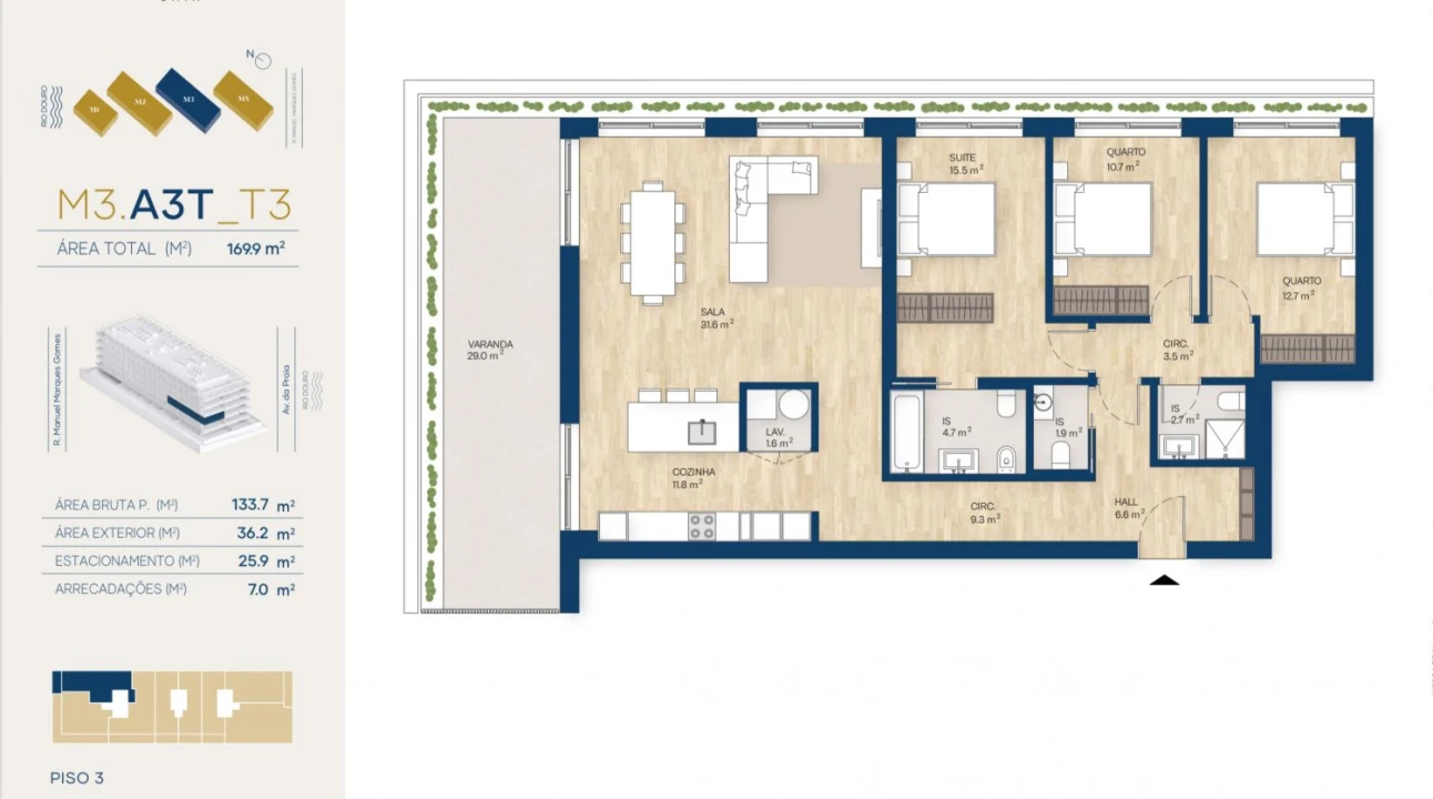 Apartamento T3 para Venda em Canidelo Foto 34