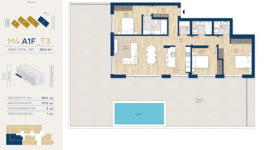 Apartamento T3 para Venda em Canidelo Foto 34