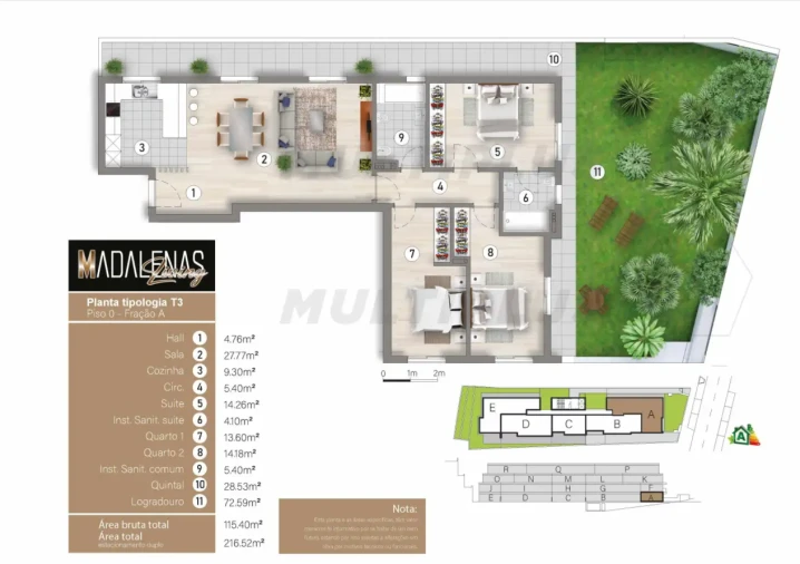 Apartamento T3 para Venda em Funchal (São Pedro) Planta 1