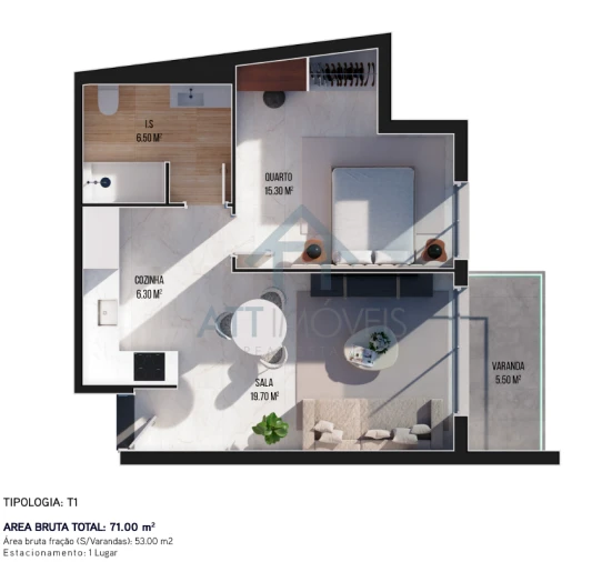 Apartamento T1 para Venda em Ribeira Brava Foto 10