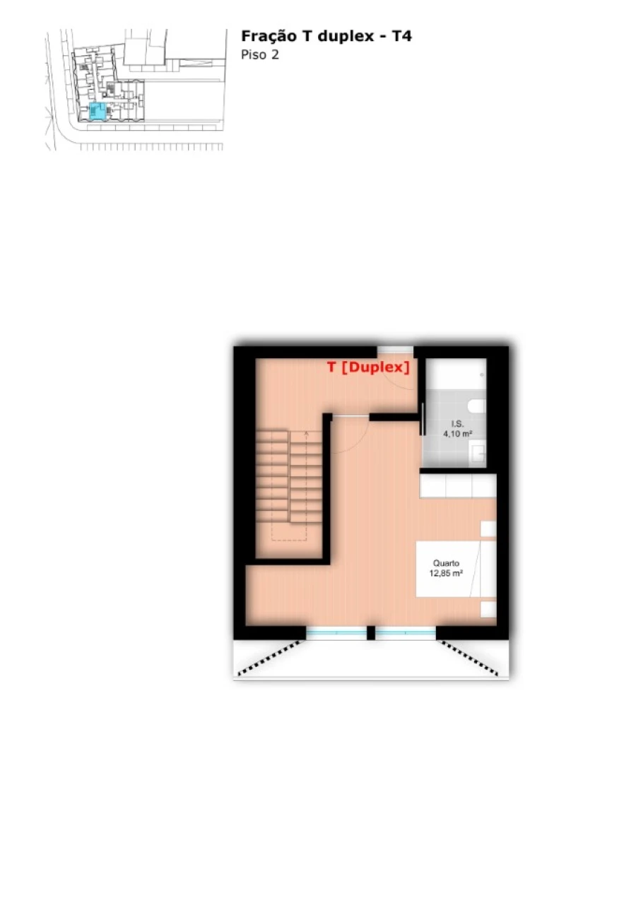 Apartamento T3 para Venda em Glória e Vera Cruz Planta 1