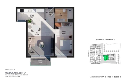 Apartamento T1 para Venda em Ribeira Brava