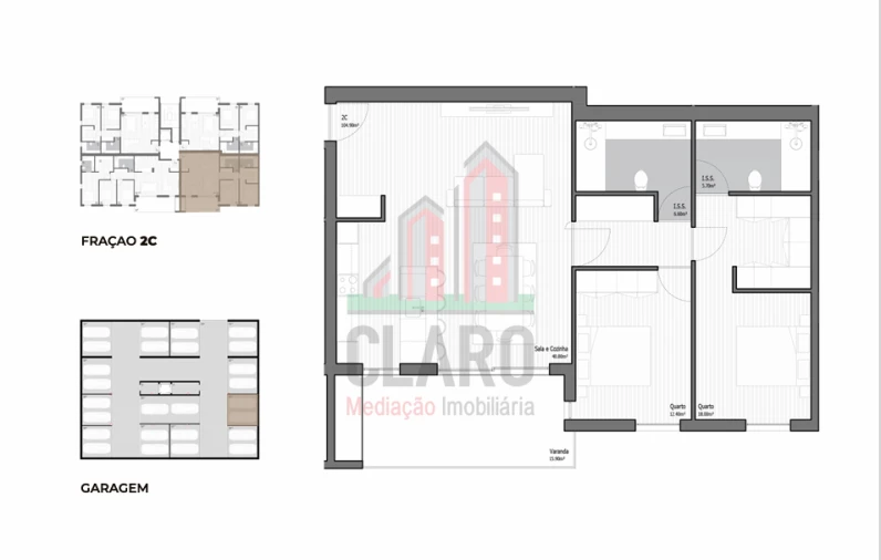 Apartamento T2 para Venda em Poiares (Santo Andre) Foto 24
