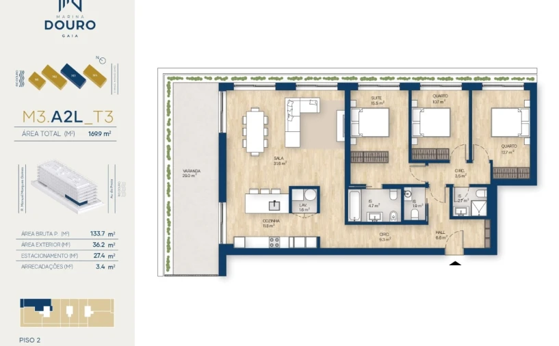 Apartamento T3 para Venda em Canidelo Foto 29