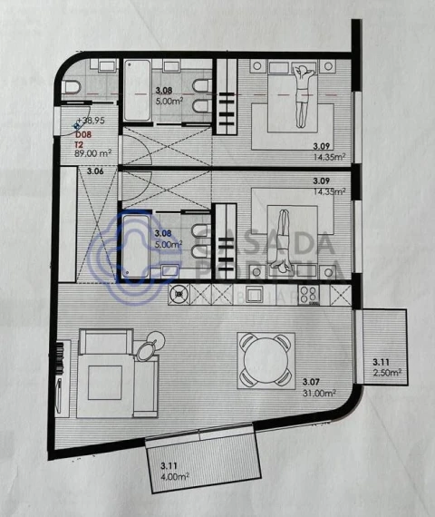 Apartamento T2 para Venda em Canidelo