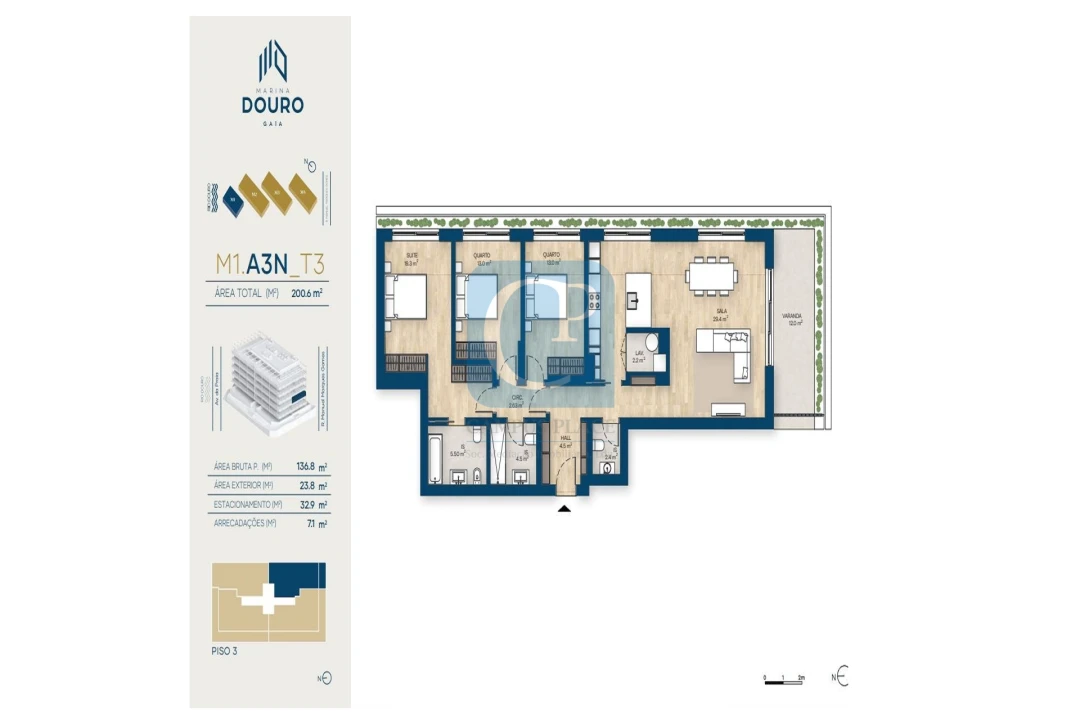 Apartamento T3 para Venda em Canidelo Foto 17