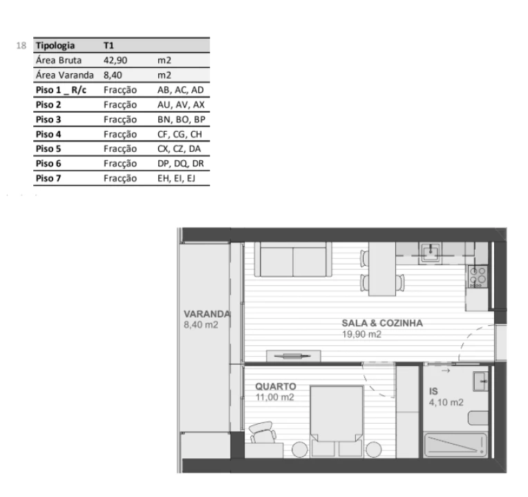 Apartamento T1 para Venda em Vila Nova de Famalicão e Calendário Foto 8