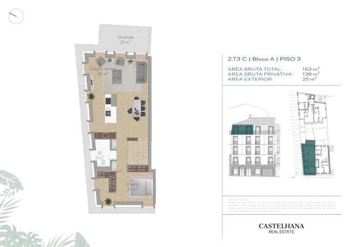 Apartamento T3 para Venda em Santo António Planta 2