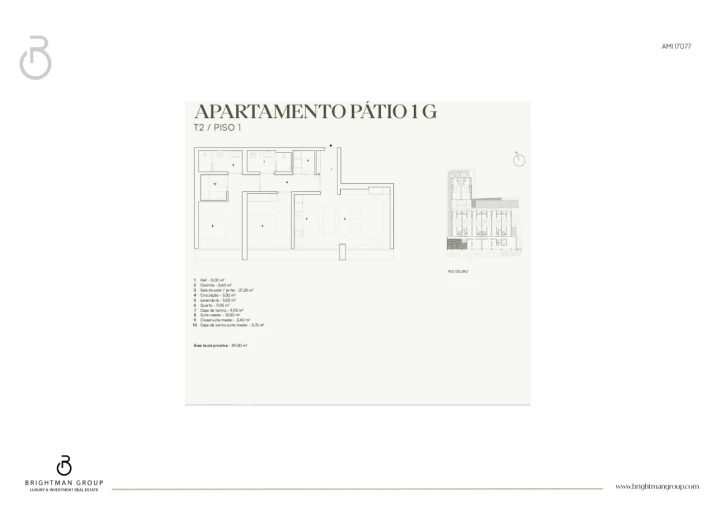 Apartamento T2 para Venda em Lordelo do Ouro e Massarelos Planta 1