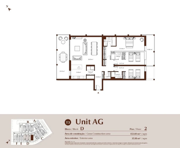 Apartamento T3 para Venda em Quarteira Planta 1