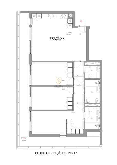 Apartamento T3 para Venda em Madalena