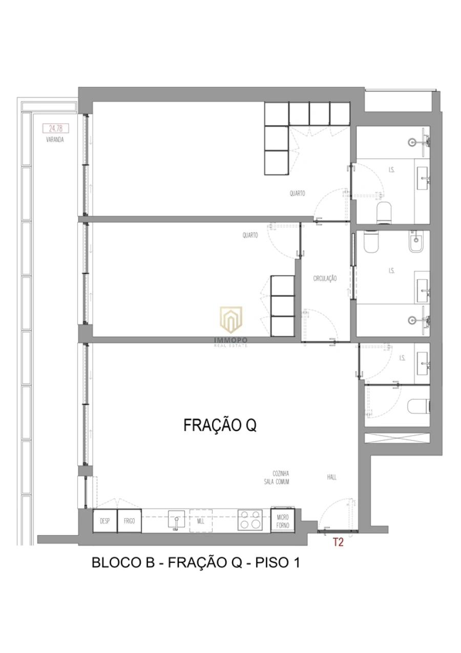 Apartamento T2 para Venda em Madalena Foto 22