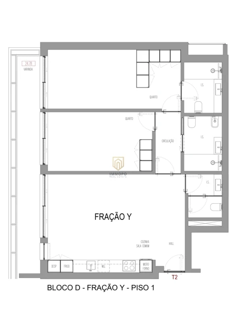 Apartamento T2 para Venda em Madalena