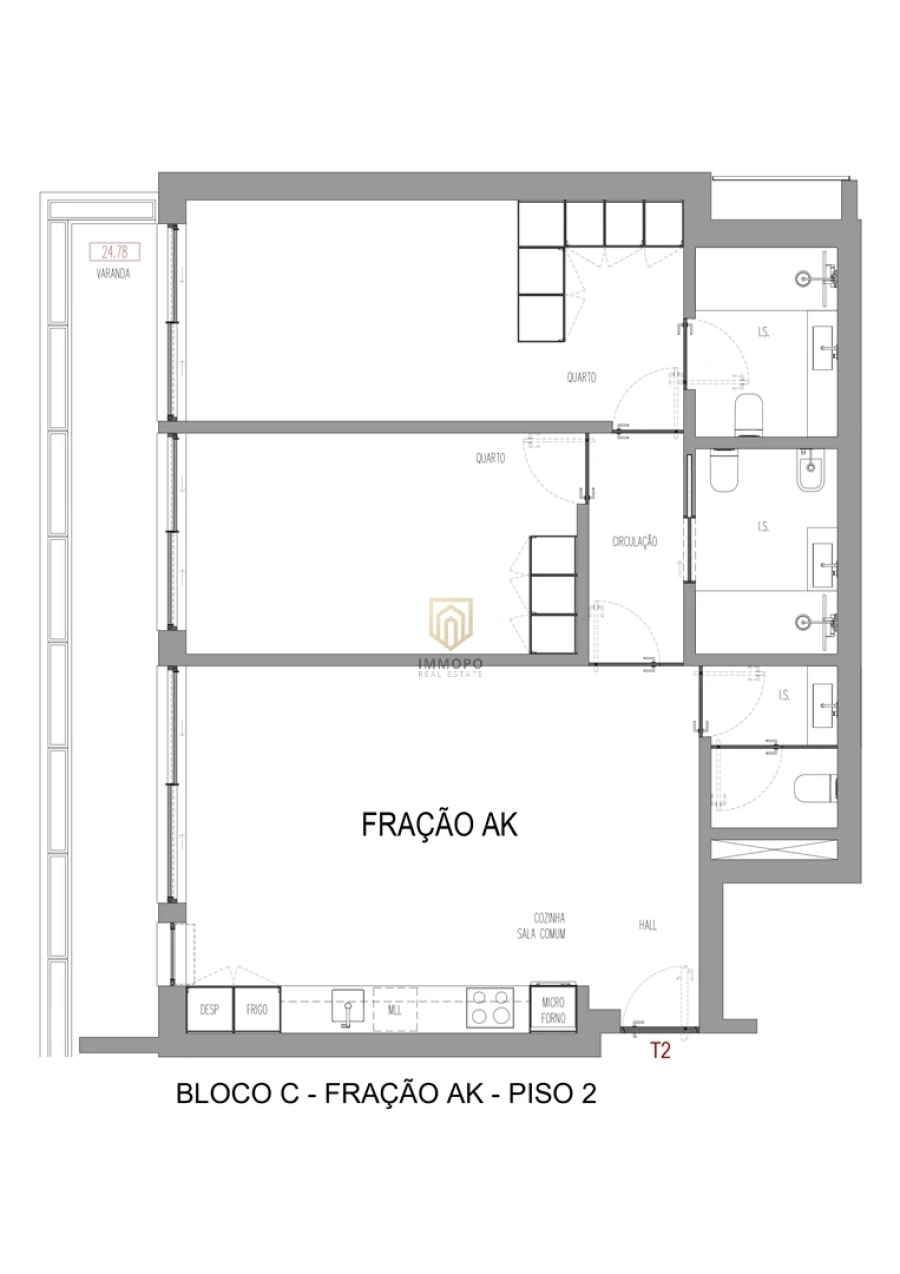 Apartamento T2 para Venda em Madalena Foto 22