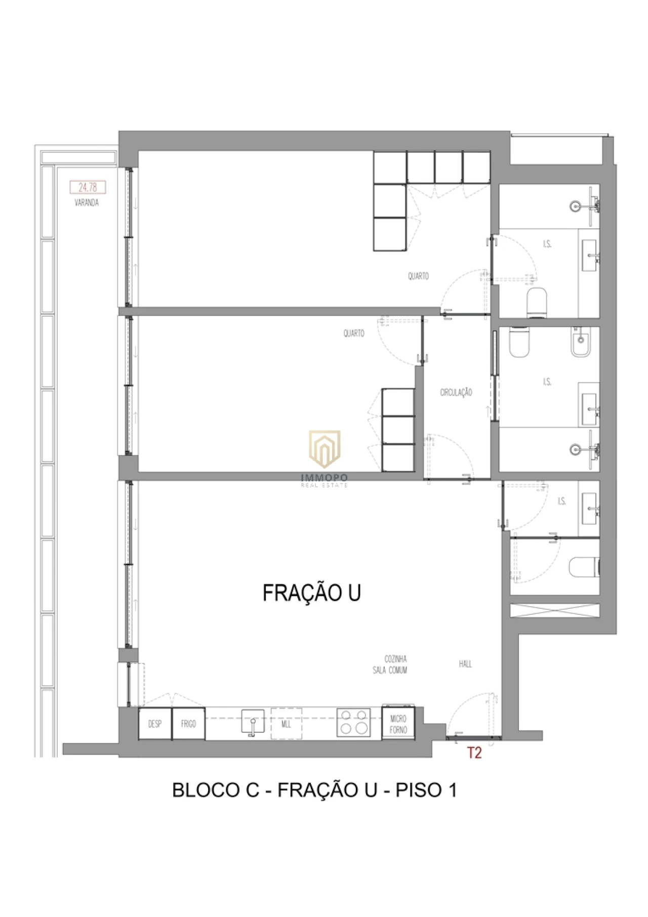 Apartamento T2 para Venda em Madalena Foto 22