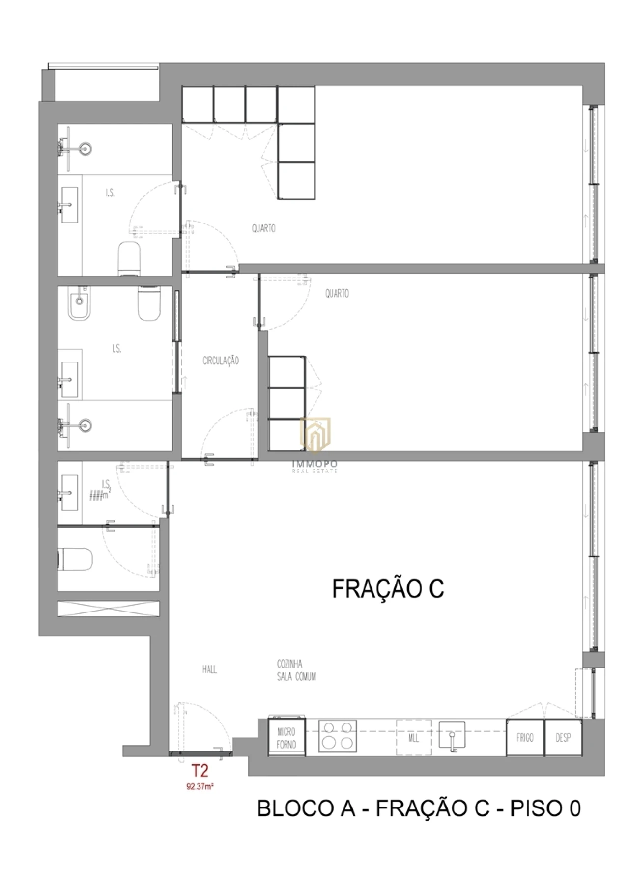 Apartamento T2 para Venda em Madalena Foto 22