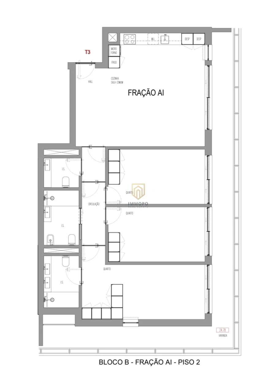 Apartamento T3 para Venda em Madalena Foto 22