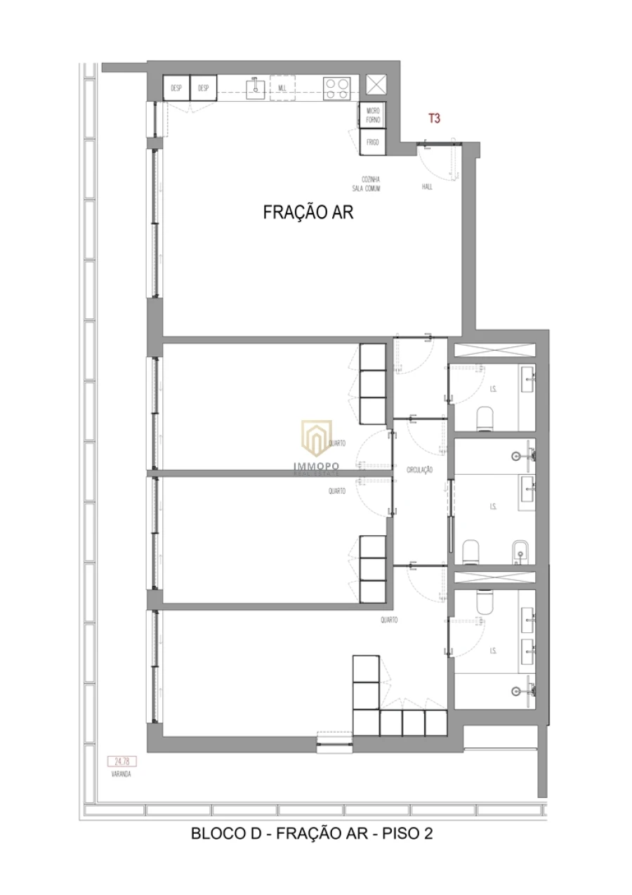 Apartamento T3 para Venda em Madalena Foto 22