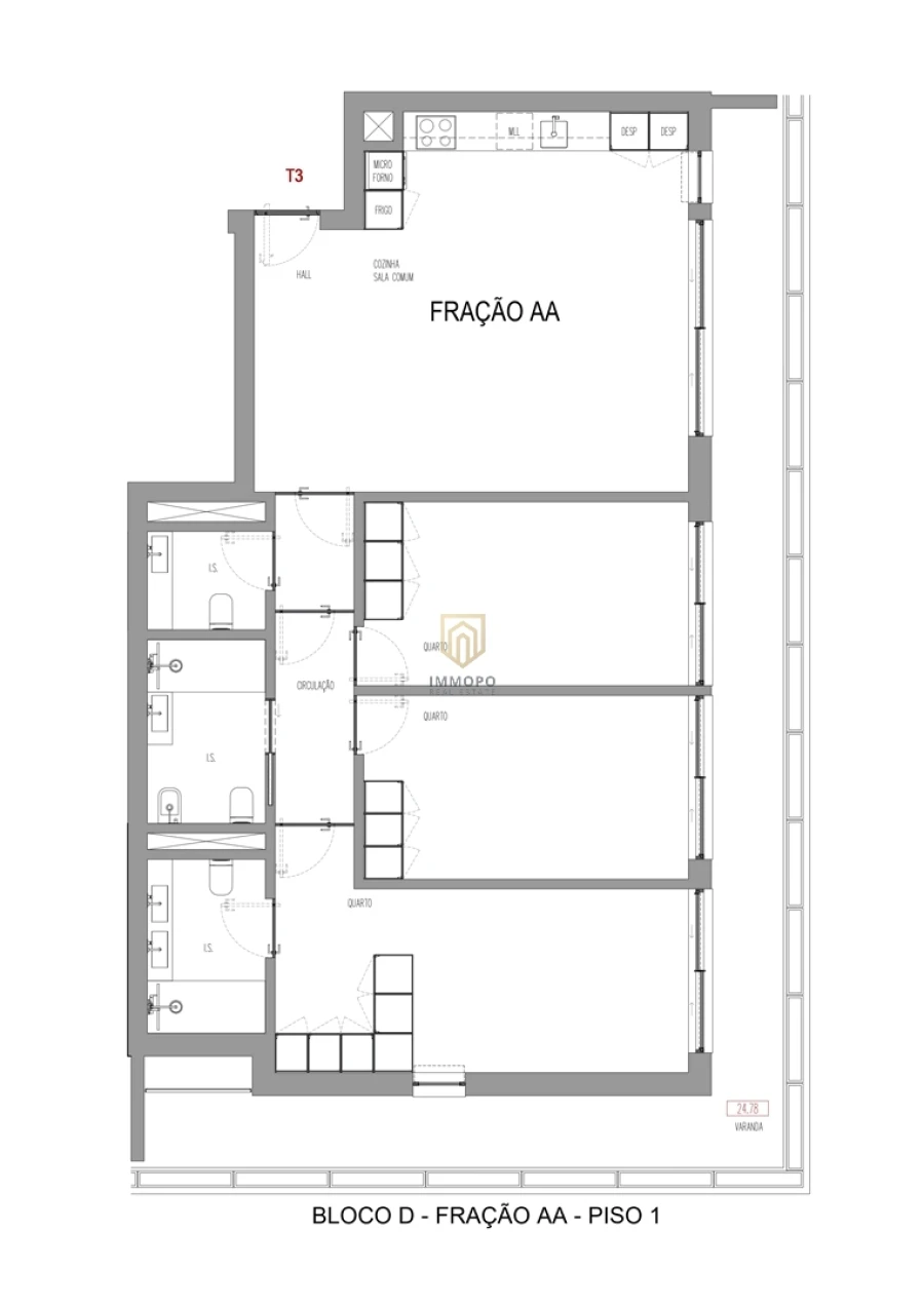 Apartamento T3 para Venda em Madalena Foto 22