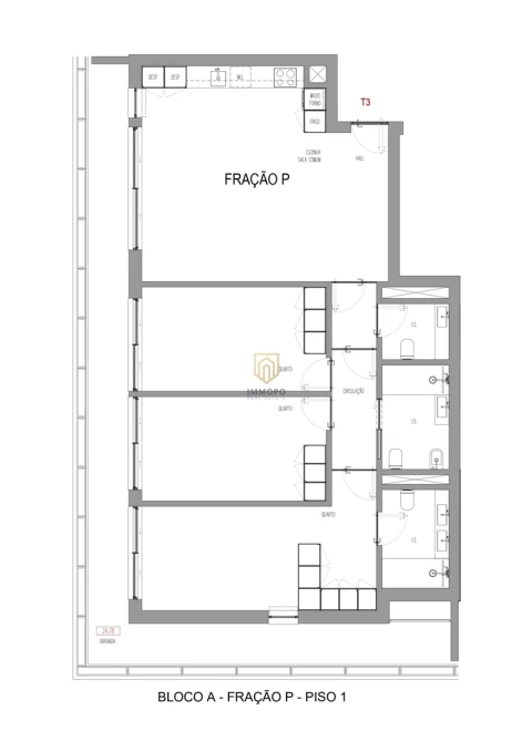 Apartamento T3 para Venda em Madalena