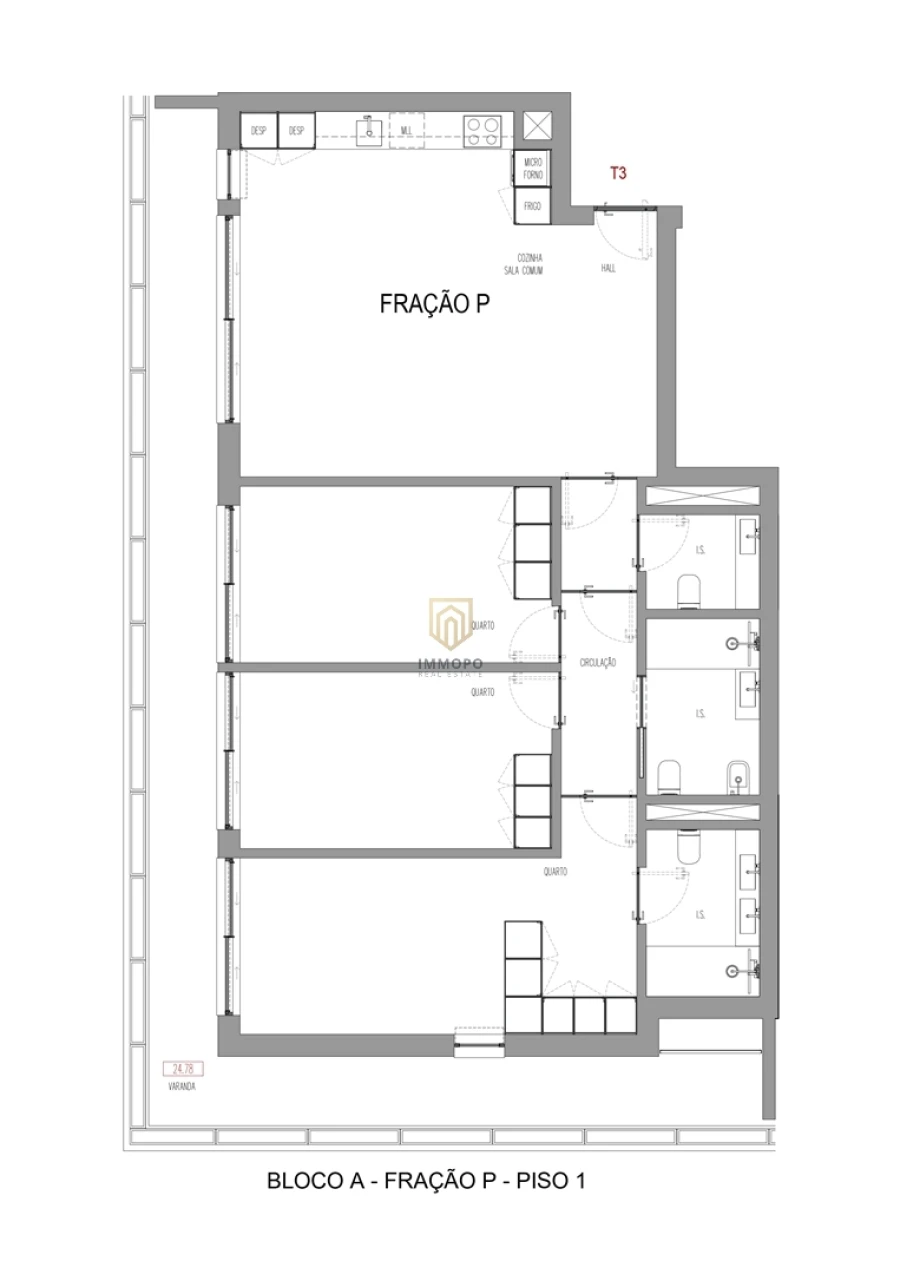 Apartamento T3 para Venda em Madalena Foto 22