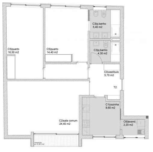 Apartamento T2 para Venda em Pedrouços Foto 8